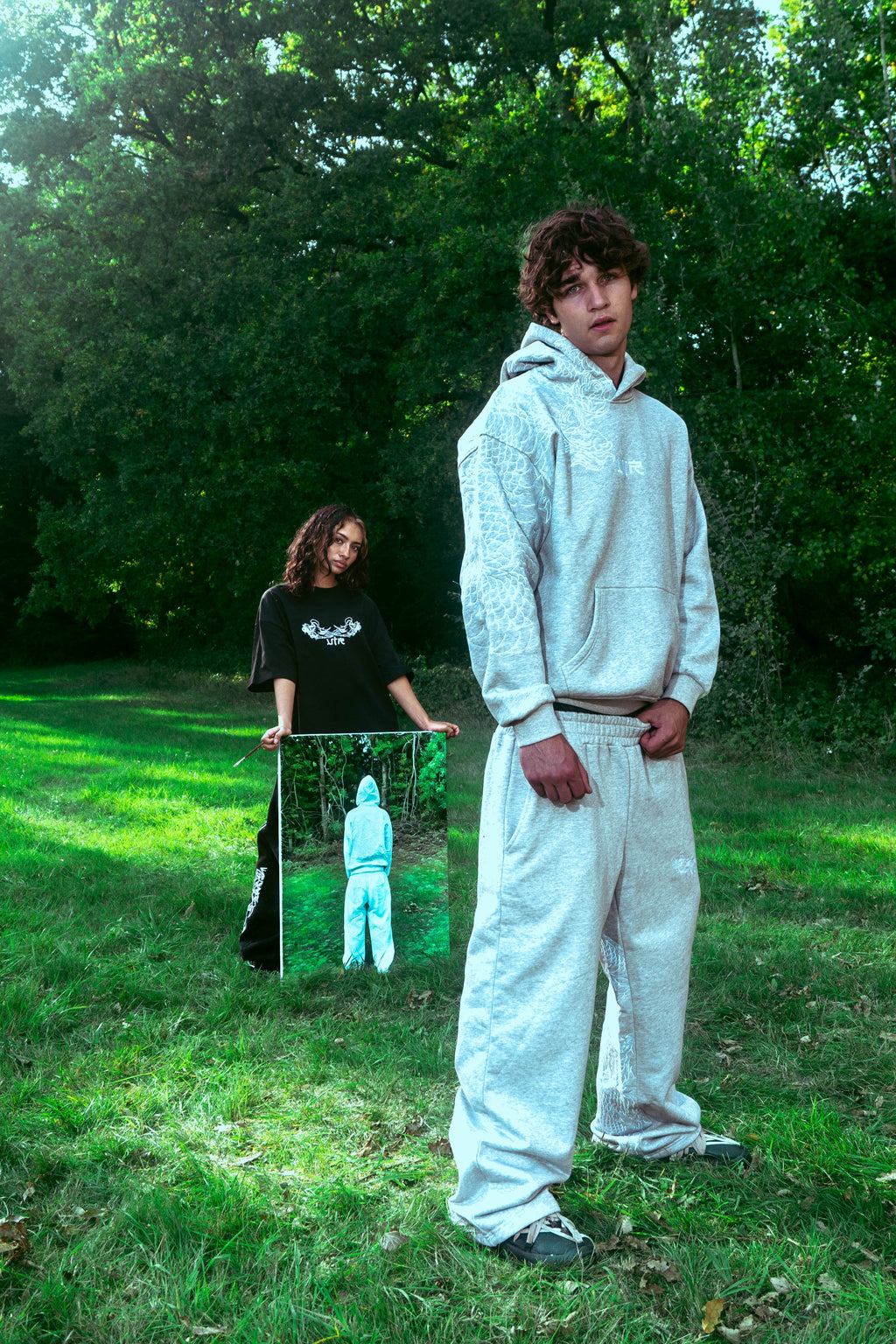 Grey reflection hoodie
