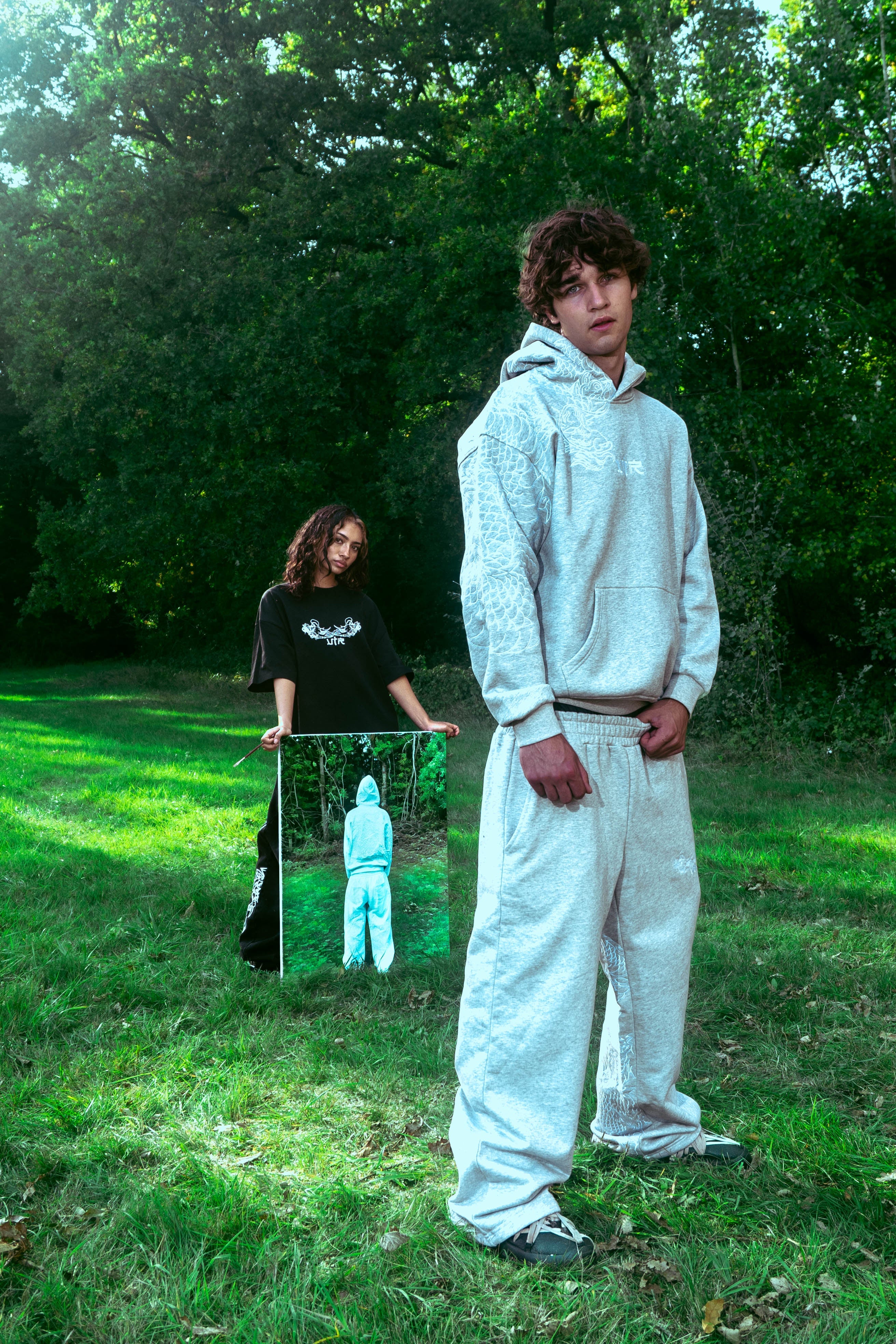 Grey reflection hoodie