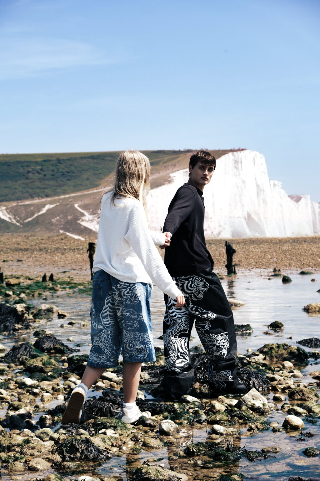 Ocean selvedge tiger trinity jorts