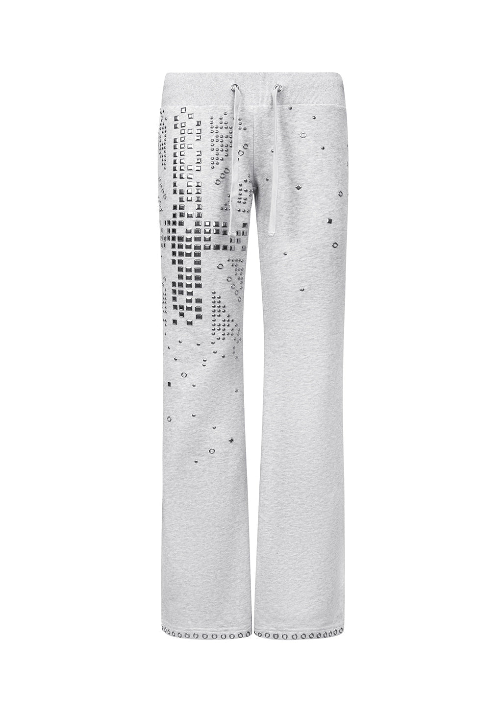 KNIGHT STUDDED FITTED PANTS GREY MARL